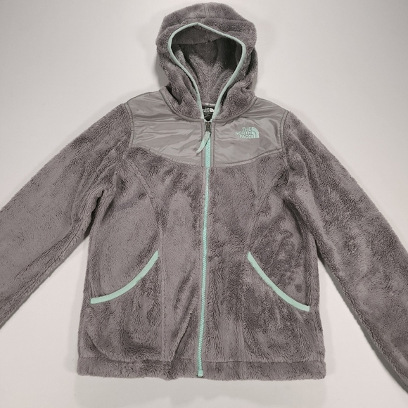 The Northface Oso Fleece Hoodie Full Zip Jacket! GirlsSize M 10-12 Gray GUC! - Picture 3 of 16